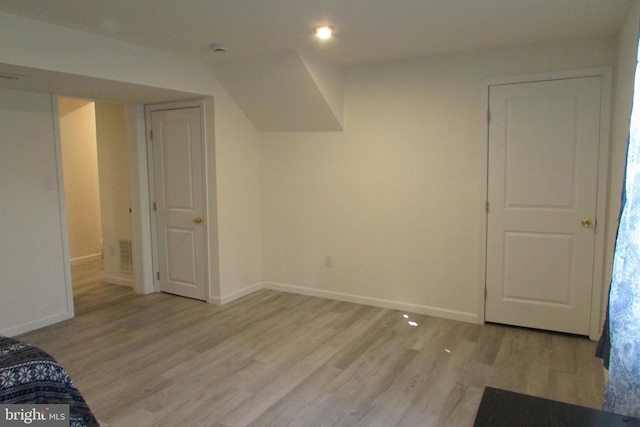 interior space featuring light wood-type flooring