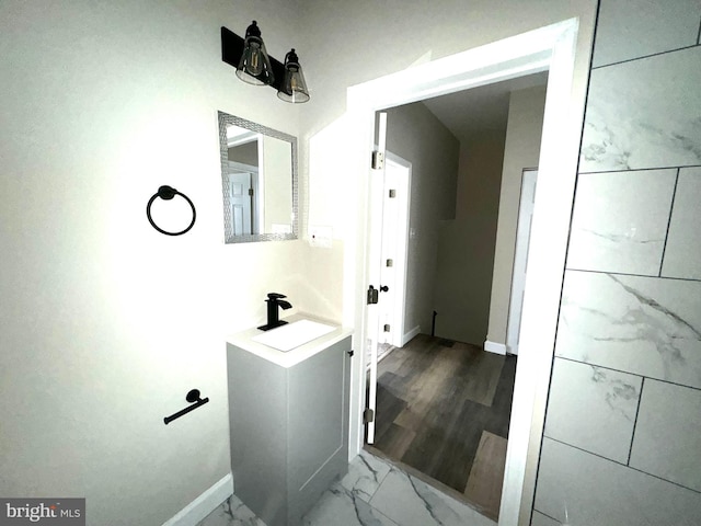 hallway with sink