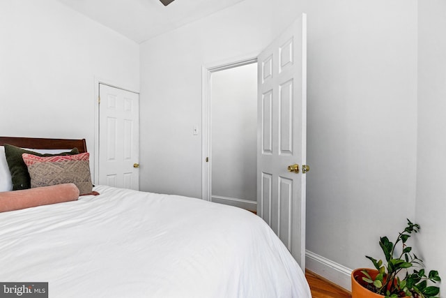 bedroom featuring hardwood / wood-style floors