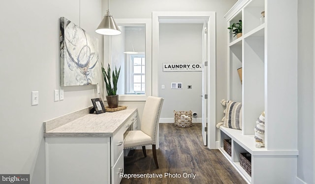 mudroom featuring dark hardwood / wood-style floors