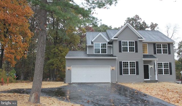 view of front facade featuring a garage