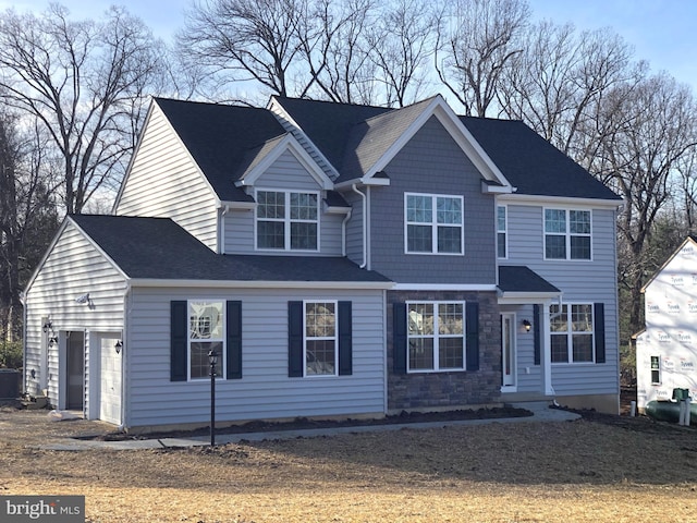 view of front of house with a garage