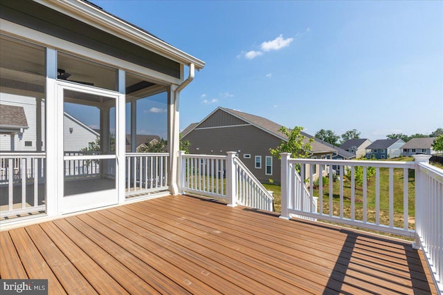 deck featuring a sunroom