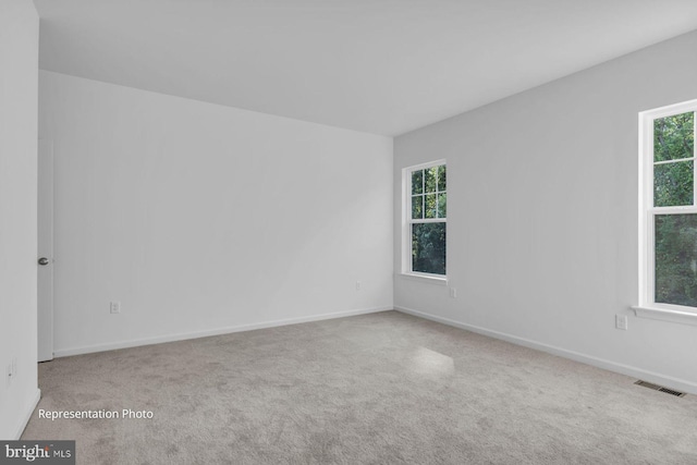 carpeted spare room with plenty of natural light