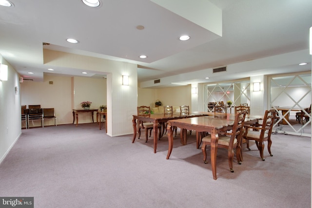 dining room with carpet