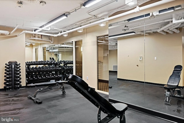 view of workout area