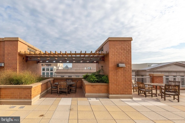 view of patio with a pergola