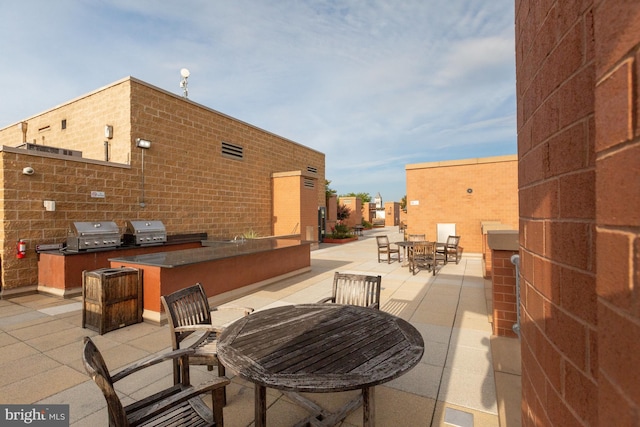 view of patio featuring area for grilling