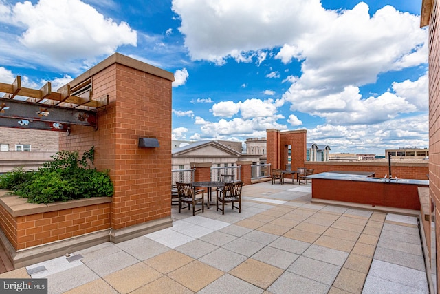 view of patio / terrace featuring a pergola