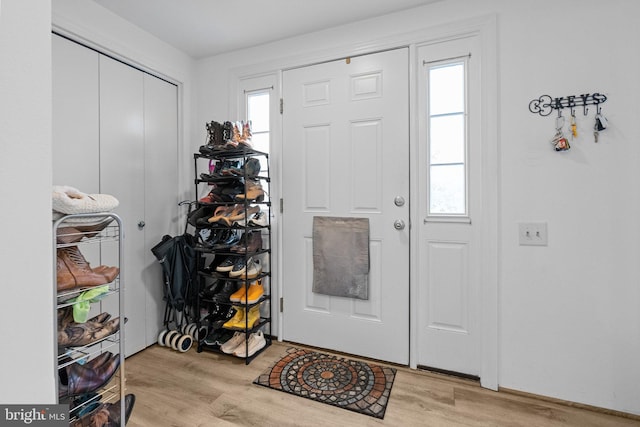 entryway featuring light hardwood / wood-style floors