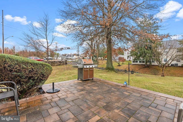 view of patio / terrace featuring a grill