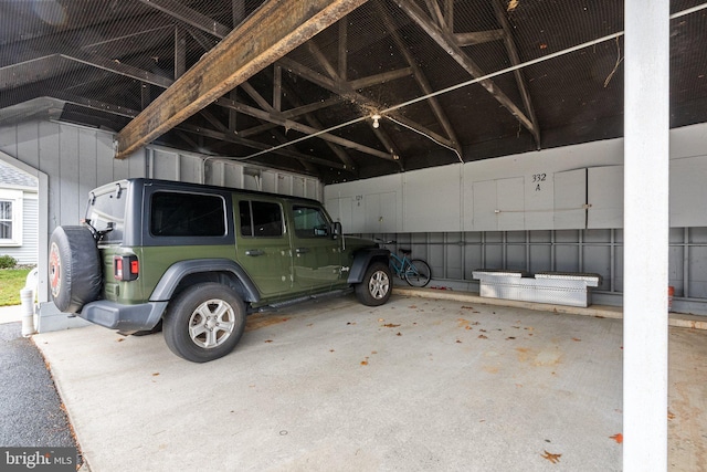 view of garage