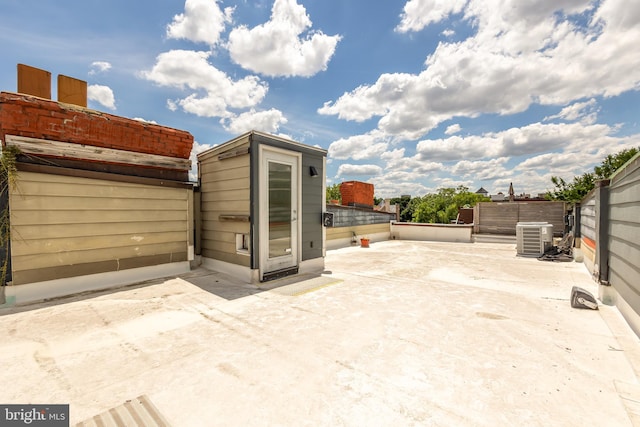 view of patio featuring central AC unit