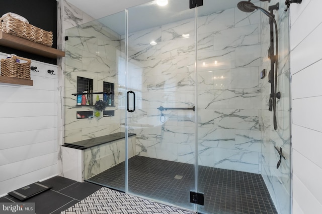 bathroom with an enclosed shower