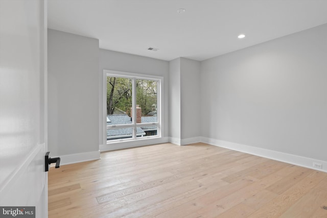 empty room featuring light hardwood / wood-style flooring