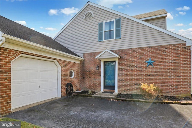 view of property with a garage