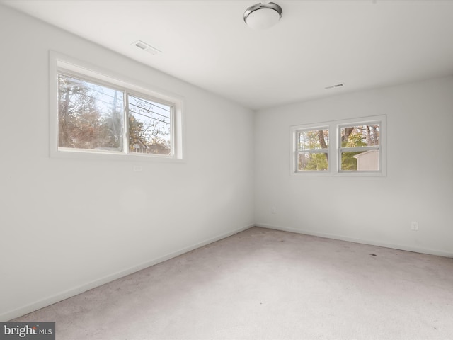 carpeted spare room with a healthy amount of sunlight