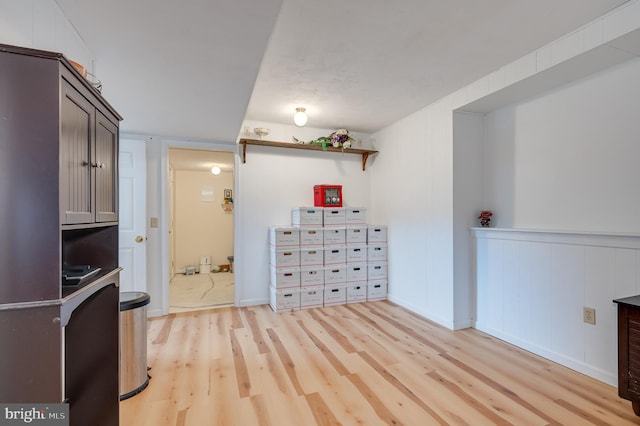 interior space with light hardwood / wood-style flooring