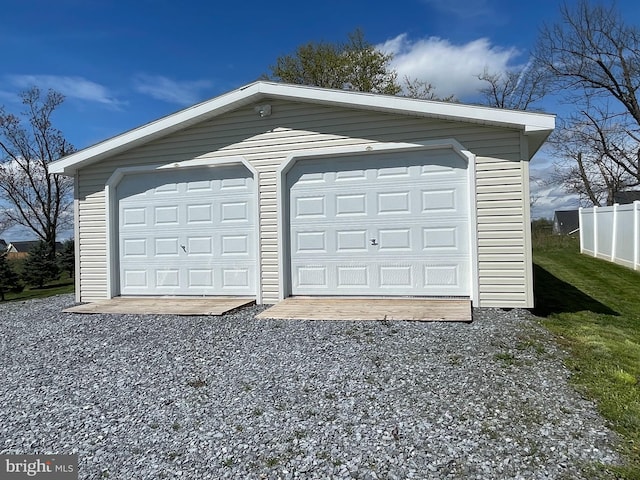 view of garage