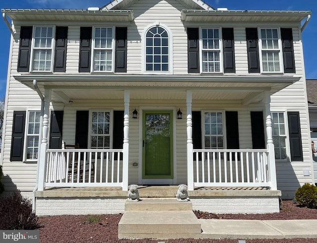 view of front of property with covered porch