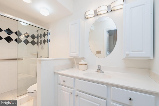 8370 Greensboro Dr Unit 414, Mclean, VA 22102 - full bathroom featuring vanity, a shower stall, and toilet