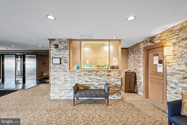 1830 Columbia Pike Unit 410, Arlington, VA 22204 - living room featuring elevator and recessed lighting