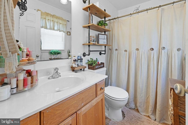 bathroom with vanity and toilet