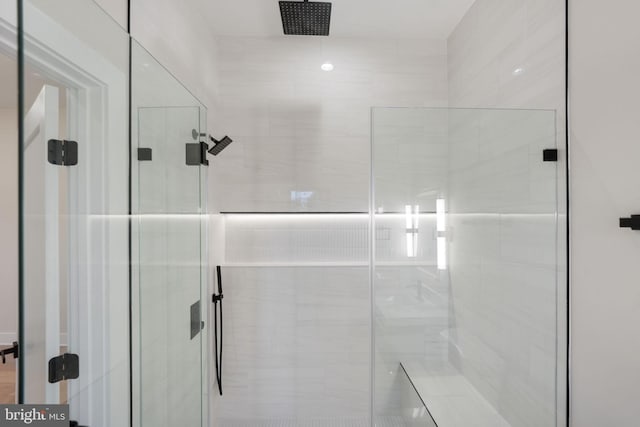 bathroom featuring walk in shower