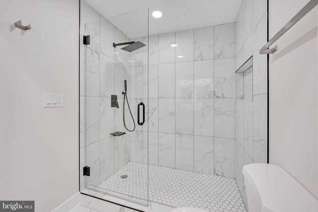 bathroom featuring walk in shower