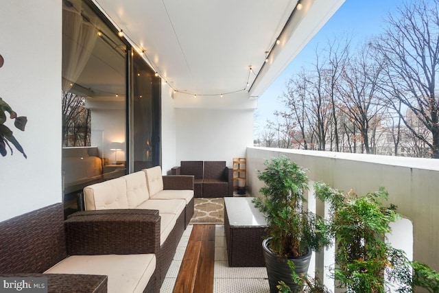 balcony with an outdoor hangout area