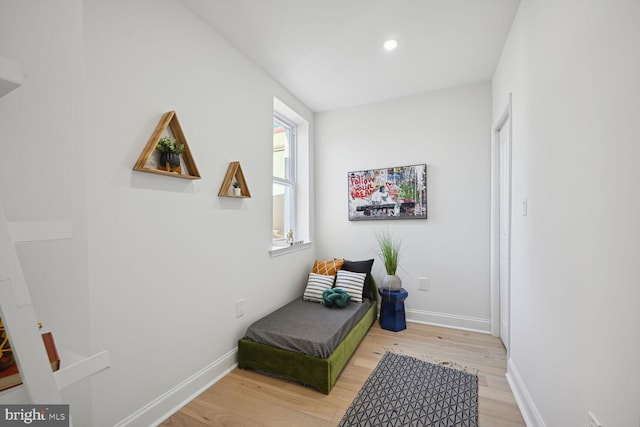 sitting room featuring hardwood / wood-style flooring