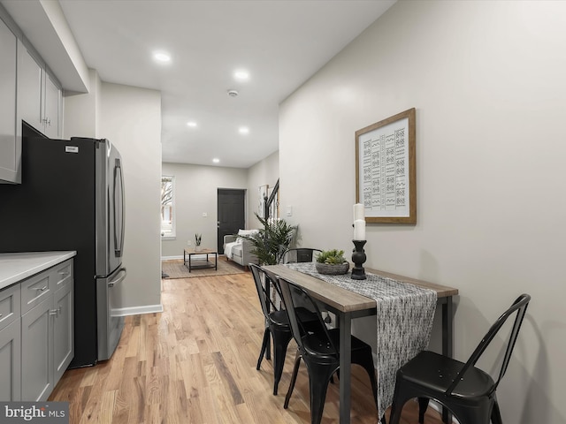 dining area featuring light hardwood / wood-style flooring