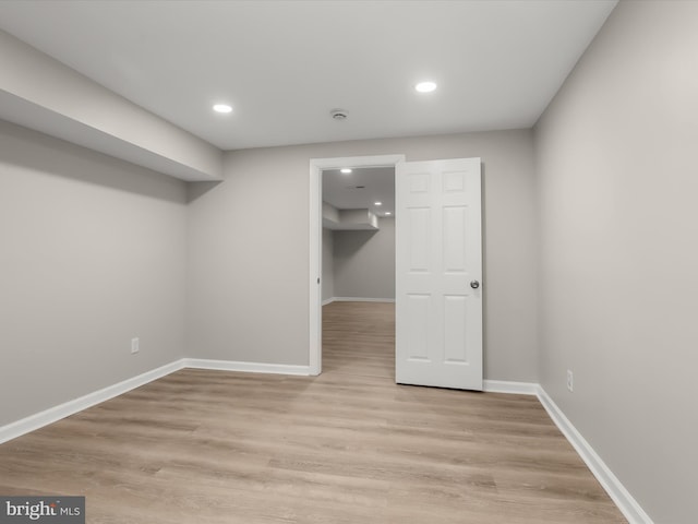 interior space with light hardwood / wood-style floors