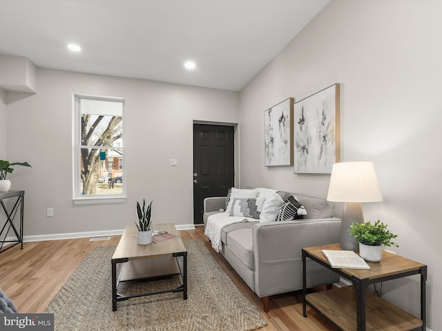 living room featuring hardwood / wood-style flooring