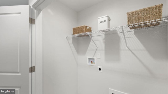 laundry room featuring washer hookup and hookup for an electric dryer