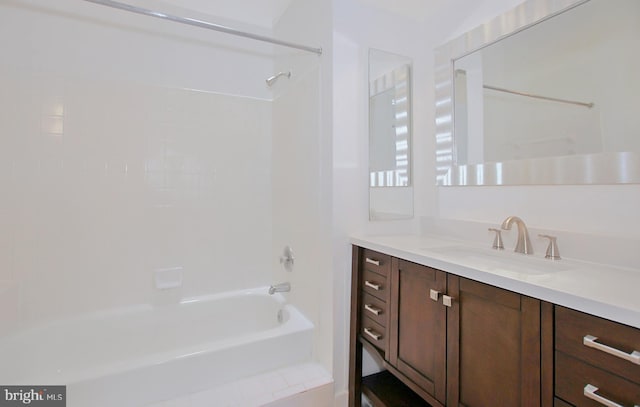 bathroom with vanity and shower / bathtub combination