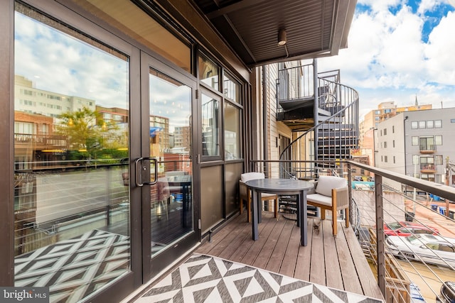 balcony featuring a city view