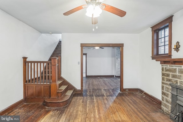 corridor featuring dark wood-type flooring