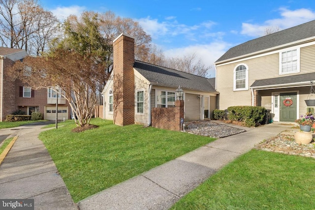 exterior space featuring a front lawn