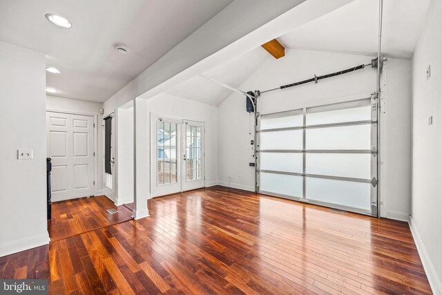 garage with french doors