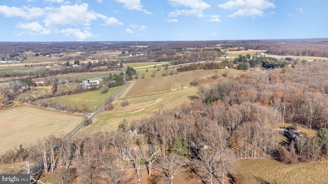 drone / aerial view featuring a rural view