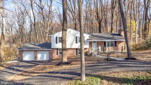 view of front of house with a garage