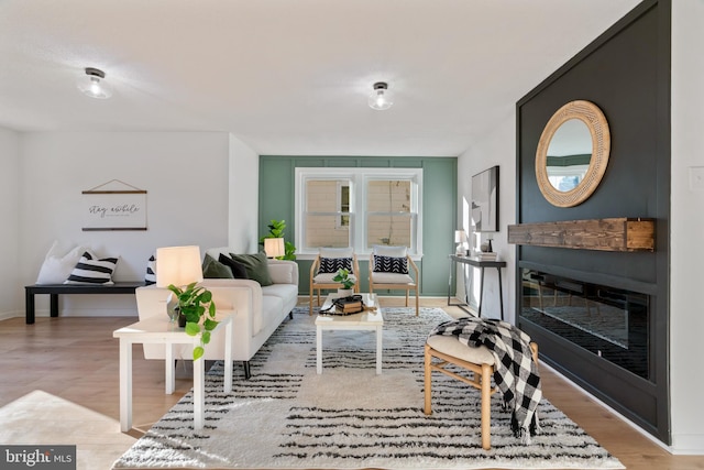 living room featuring light hardwood / wood-style flooring