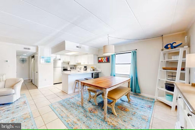 view of tiled dining room