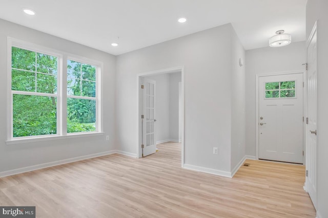 entrance foyer featuring light wood-type flooring