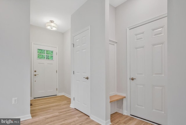 foyer featuring light wood-type flooring