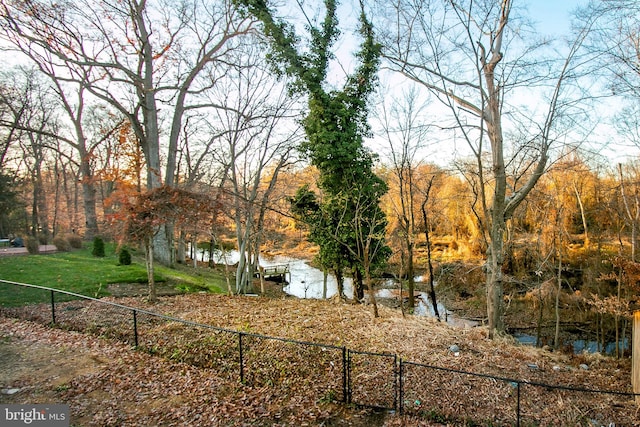 view of yard featuring a water view