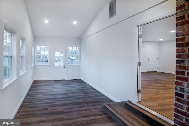 interior space featuring vaulted ceiling