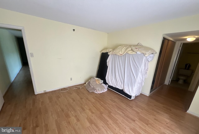 unfurnished bedroom featuring light hardwood / wood-style flooring