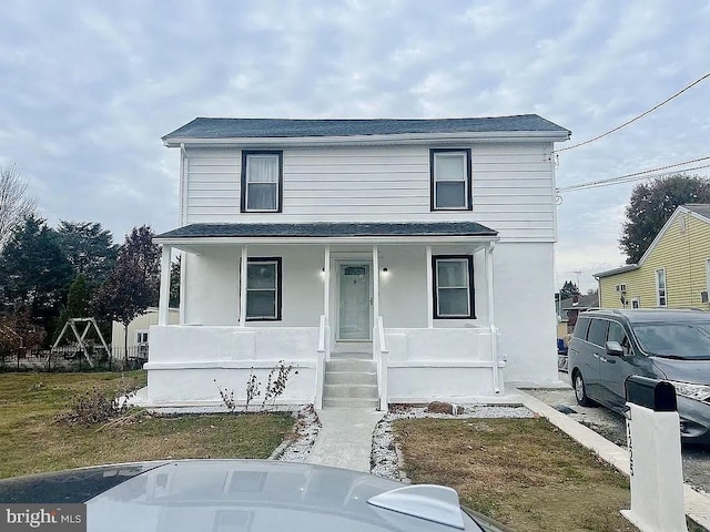 front facade with covered porch